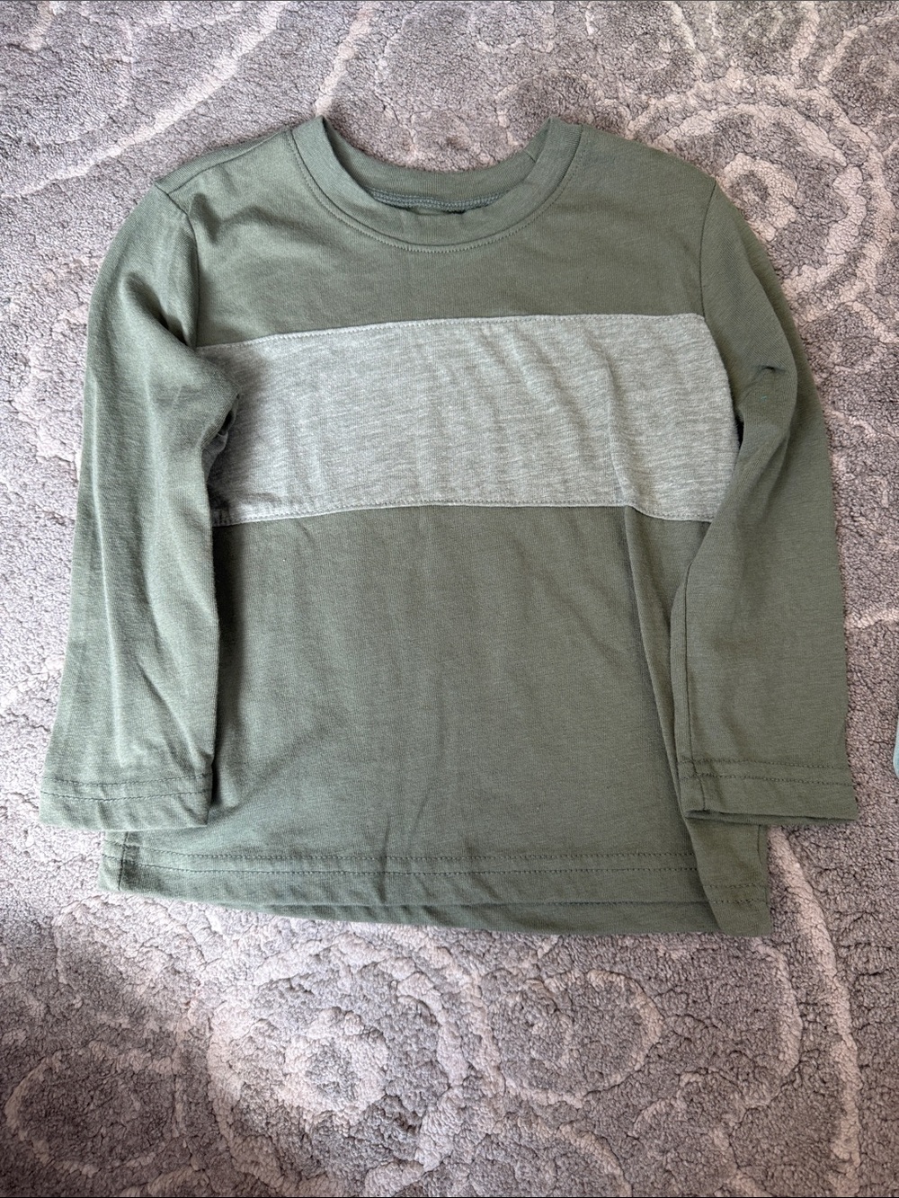 jumping beans Olive Green Long Sleeve Top with Light Stripe